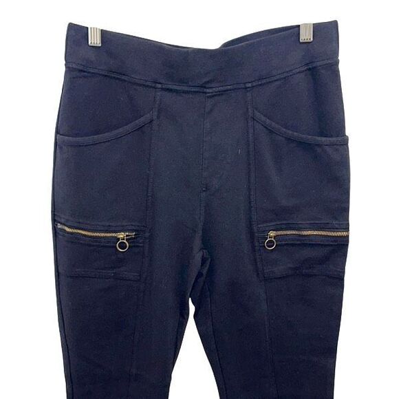 XCVI Womens Rockwell Leggings Pull On Stretch Ankle Pants Black Size Medium - Picture 3 of 10